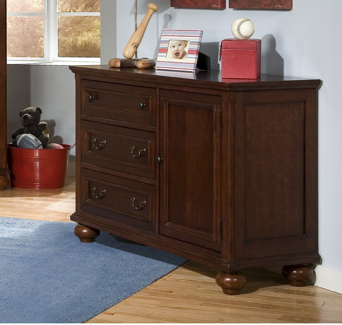 Legacy Classic Kids American Spirit Door Dresser In Brown Cherry