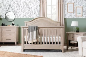 Beckett 4-in-1 Convertible Curve Top Crib - Monogram by Namesake
