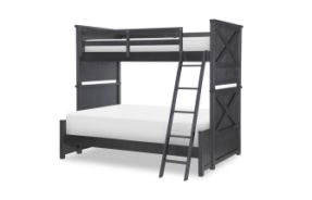 Flat Iron 1860 Twin Over Full Bunkbed Black by Legacy Kids