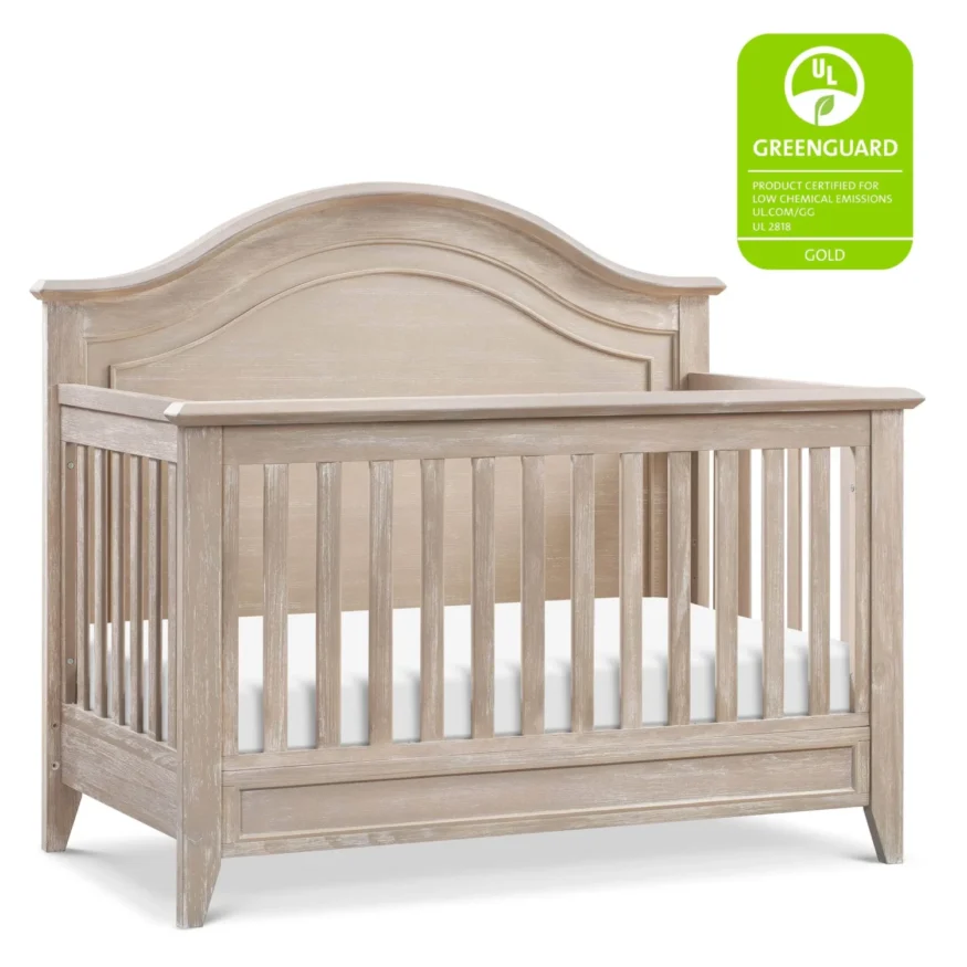 Beckett Curve Top Crib in Sand - Monogram by Namesake