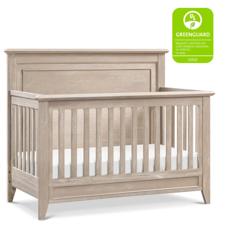 Beckett Flat Top Crib in Sand - Monogram by Namesake