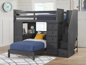Twin Loft Bed with Stairs by Baby Direct