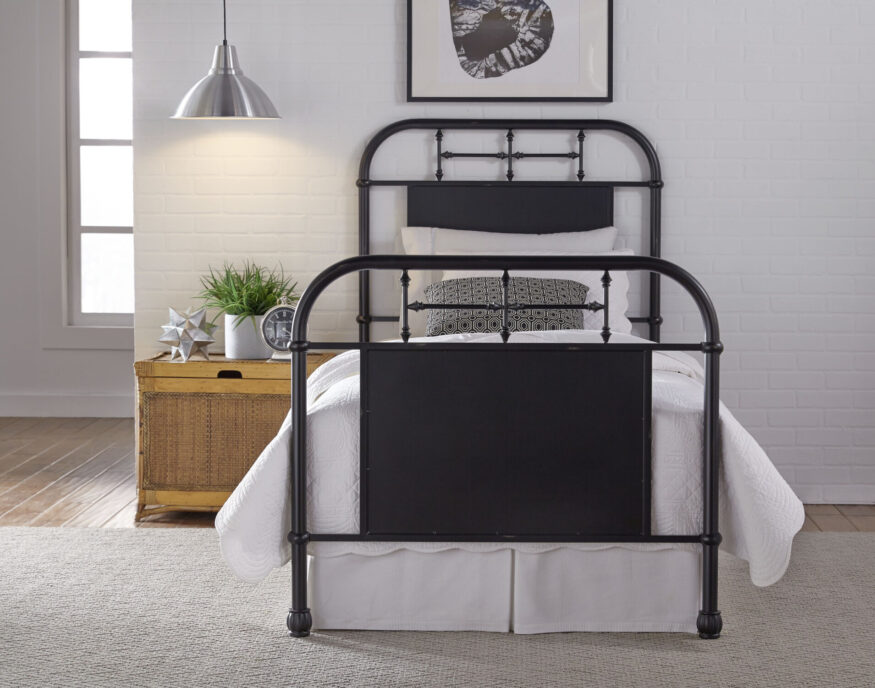 Vintage Series Twin Metal Bed in Black by Liberty Kids